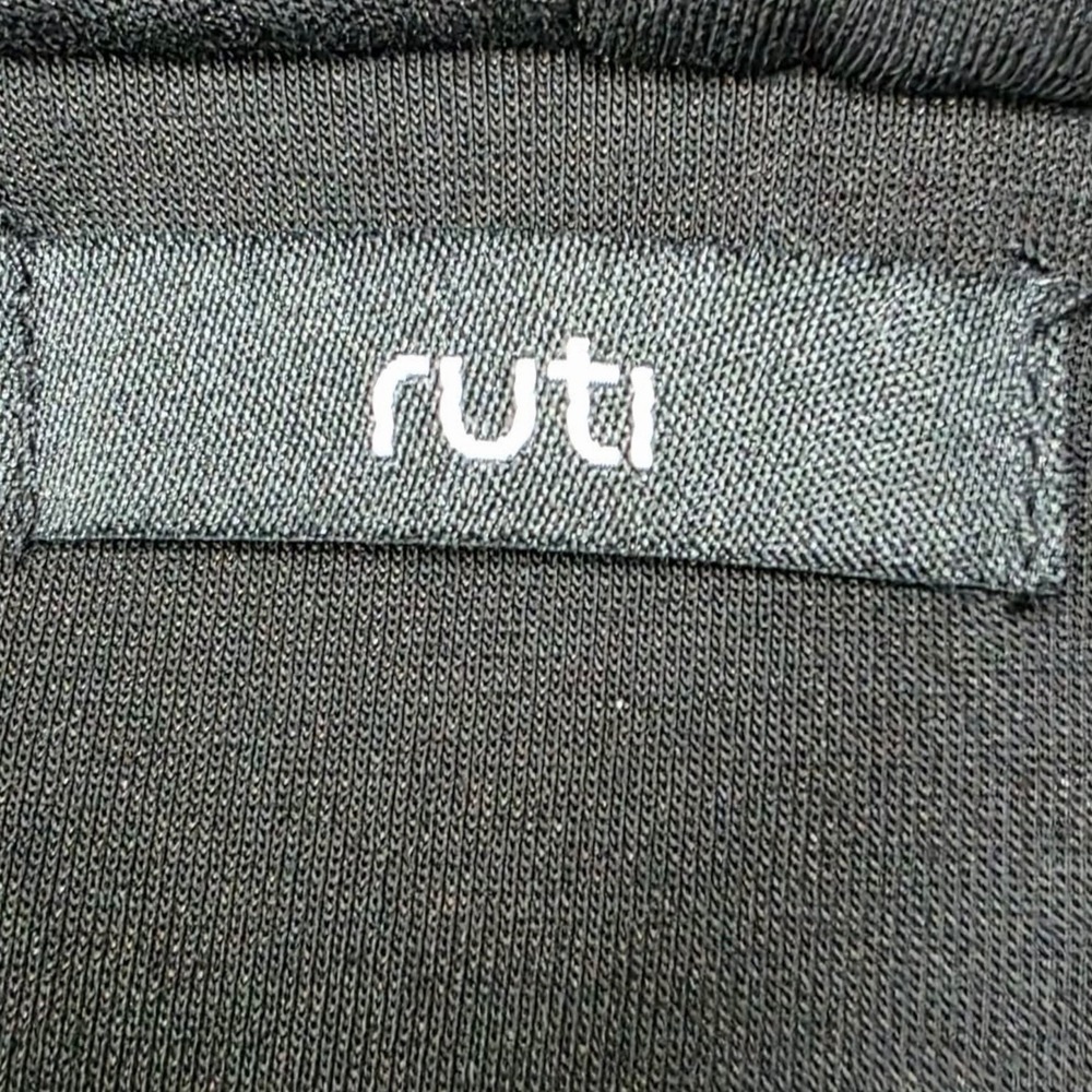 Ruti Black Loose Fit Longline Scuba Jacket Womens L XL Hooded Zip - Picture 4 of 11